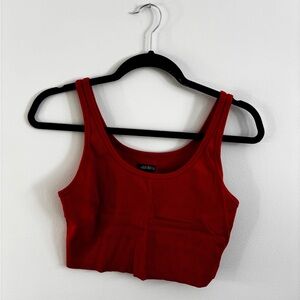 wild fable Red Ribbed Crop Tank
